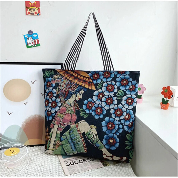 Canvas Print Large Handbag - Picture 1 of 5
